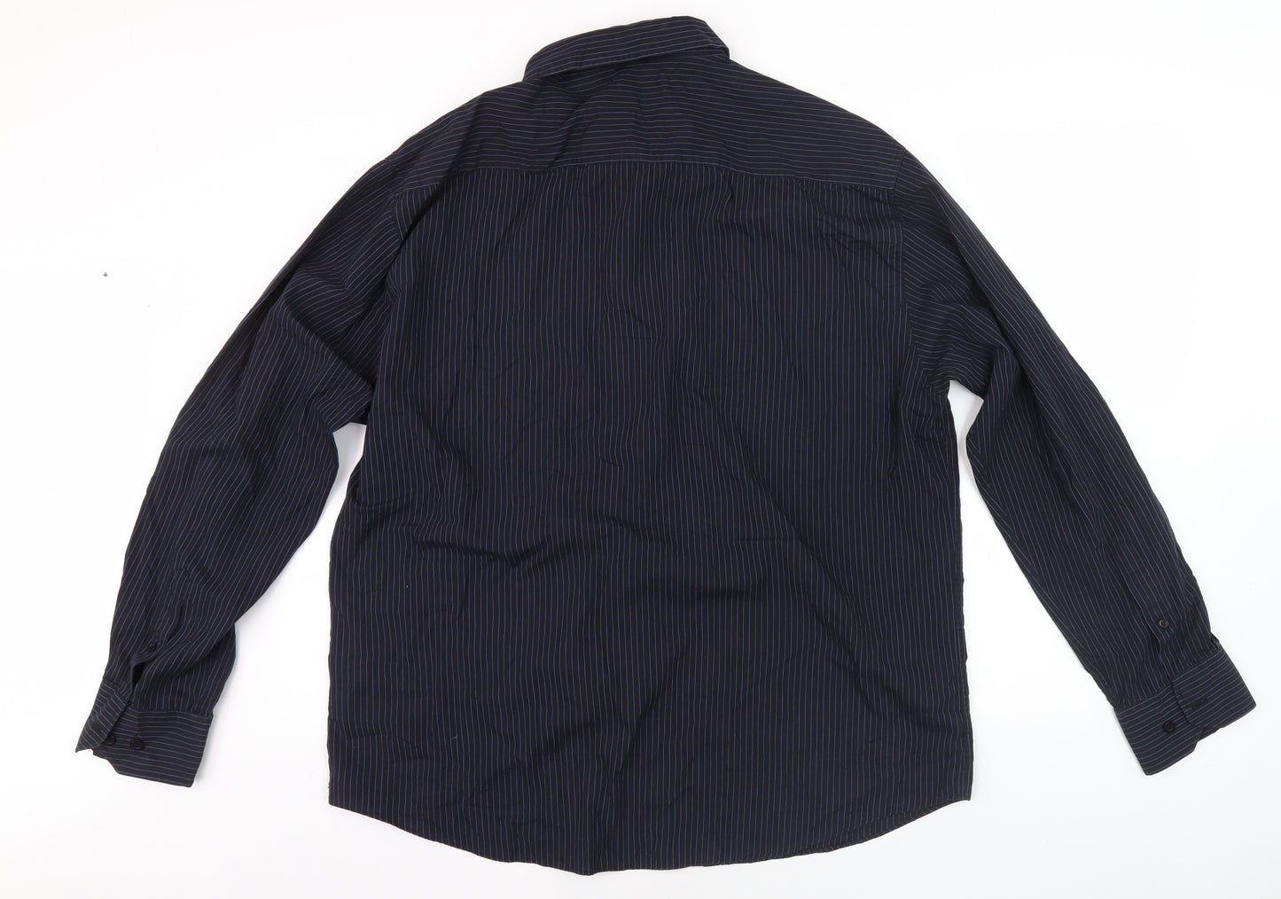 Voyager Men's Black XL Striped Button-Up Shirt