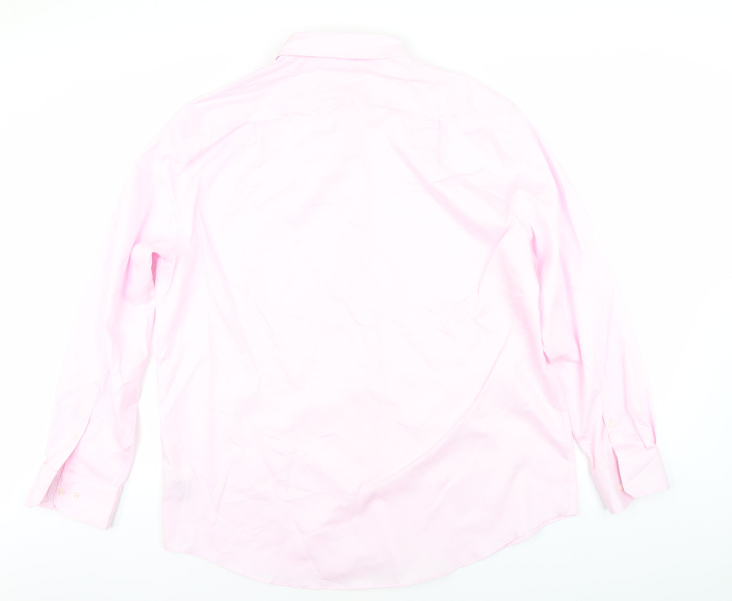 Marks and Spencer Men's Pink Regular Fit Shirt, Size 17