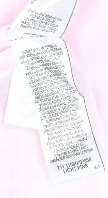 Marks and Spencer Men's Pink Regular Fit Shirt, Size 17