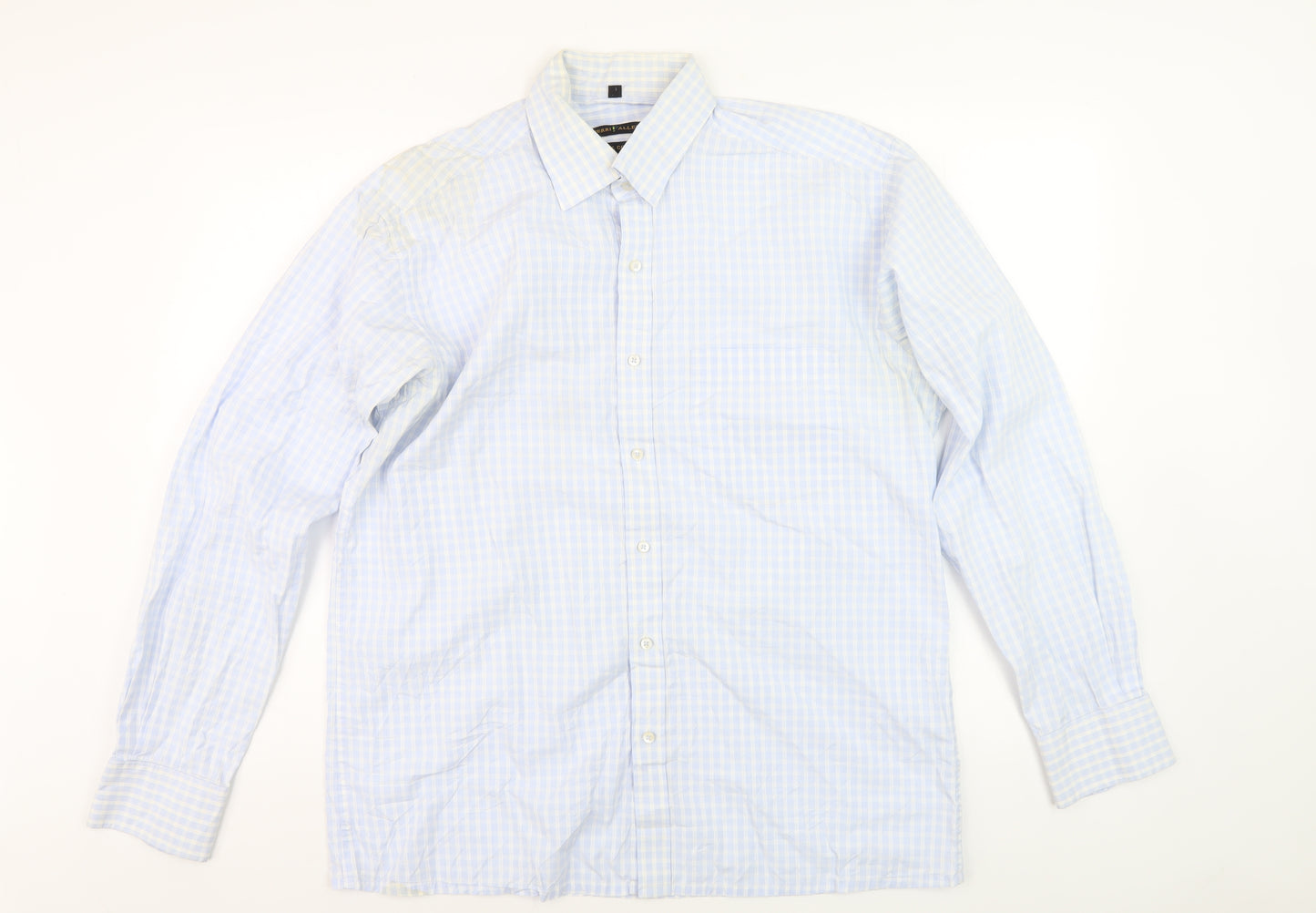Perri Alley Men's Blue 16.5 Checkered Shirt