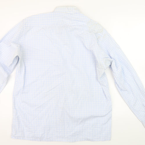 Perri Alley Men's Blue 16.5 Checkered Shirt