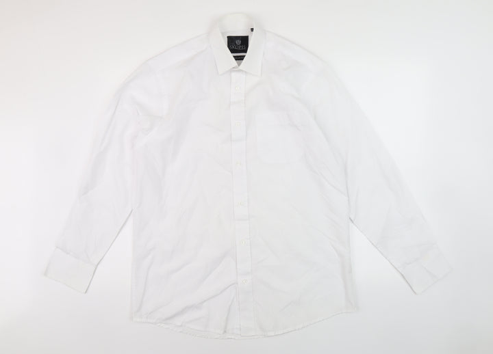 Skopes Men's White Regular Fit Long Sleeve Shirt