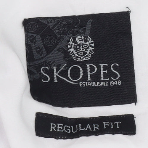 Skopes Men's White Regular Fit Long Sleeve Shirt