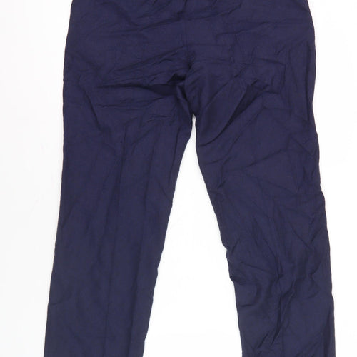 Jaeger Men's Blue Wool Blend Regular Trousers
