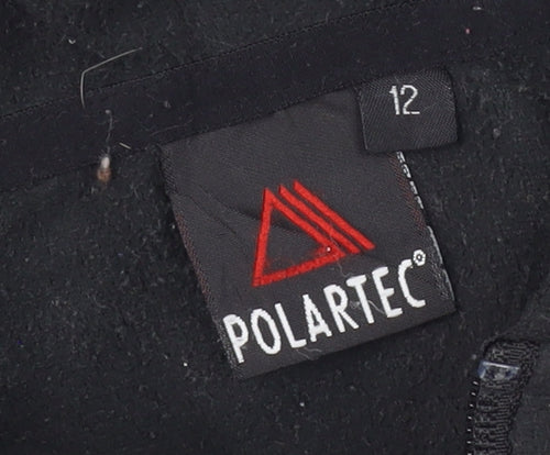 Polartec Women's Black Hooded Fleece Jacket Size 12
