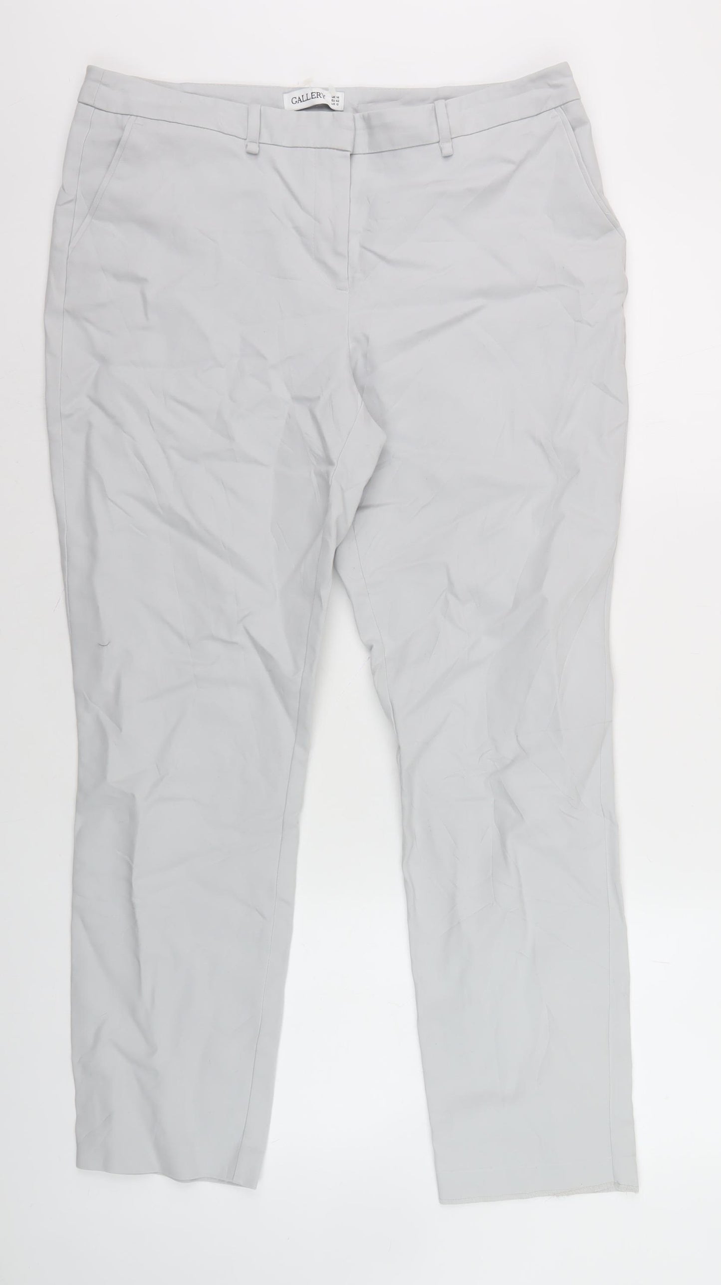 Gallery Women's Grey Trousers Size 14 Regular Fit