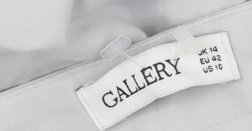 Gallery Women's Grey Trousers Size 14 Regular Fit