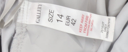 Gallery Women's Grey Trousers Size 14 Regular Fit