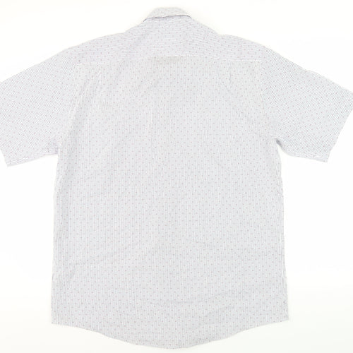 Daniel Grahame Men's White Striped Button-Up Shirt L