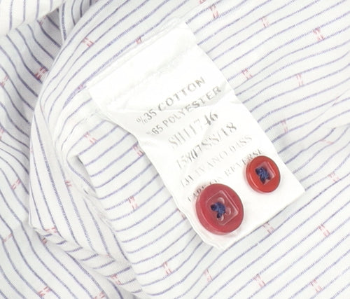 Daniel Grahame Men's White Striped Button-Up Shirt L