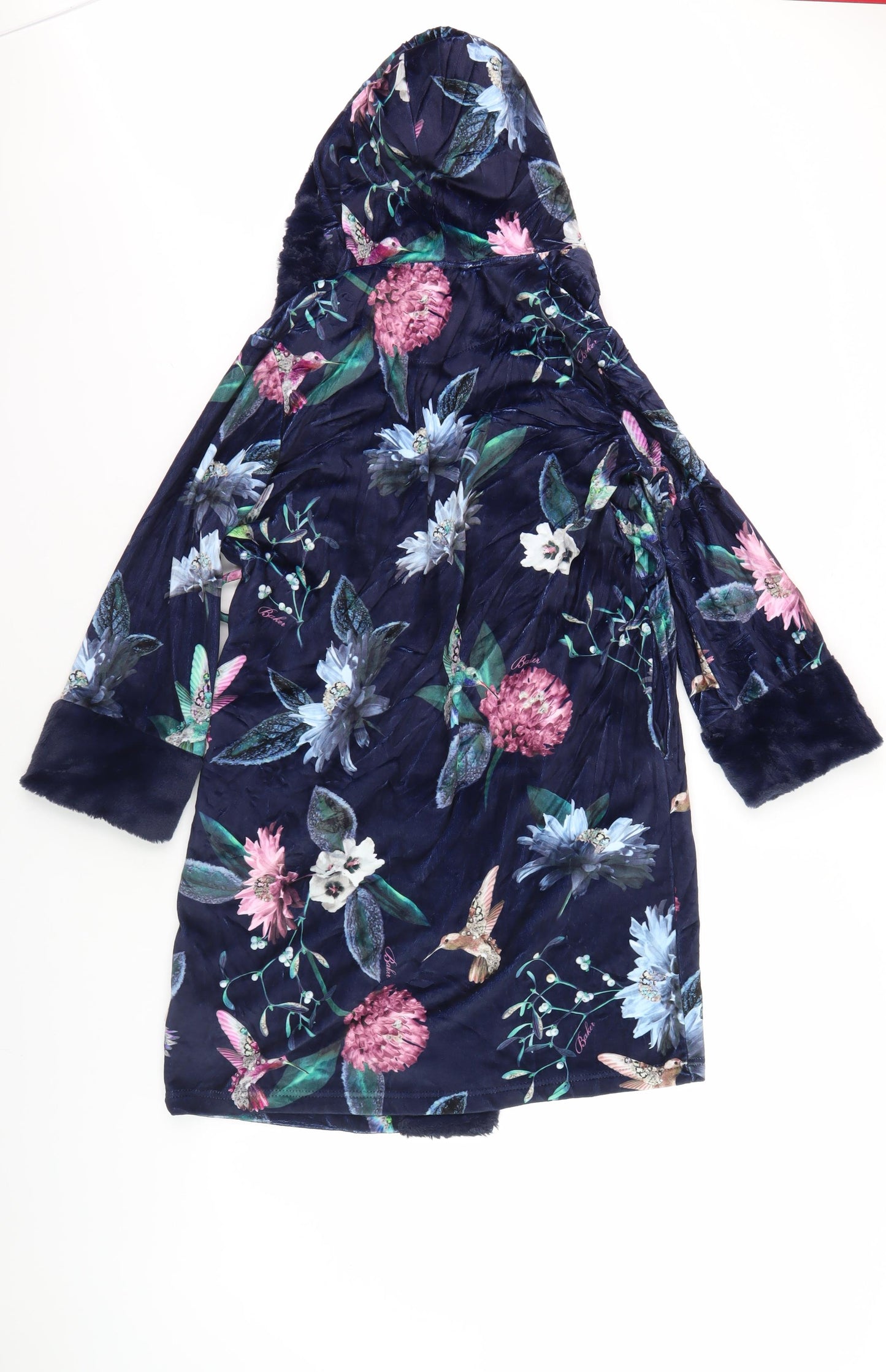 Ted Baker Girls Multicoloured Floral Robe Age 9-10 Hooded