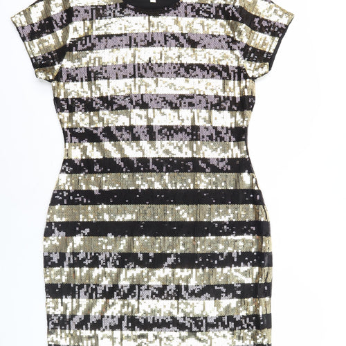 Apricot Women's Multicoloured Sequin Bodycon Dress Size 14