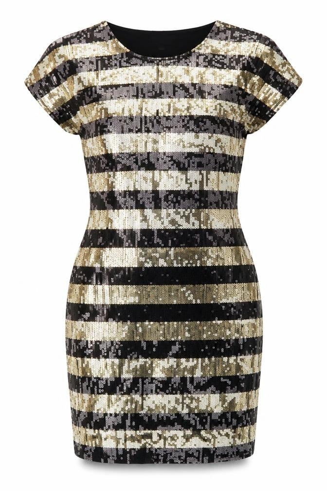 Front view of Apricot Women's Multicoloured Sequin Bodycon Dress, size 14