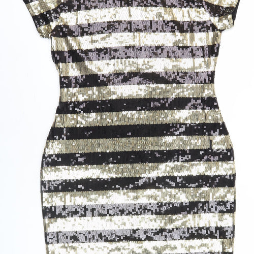 Apricot Women's Multicoloured Sequin Bodycon Dress Size 14