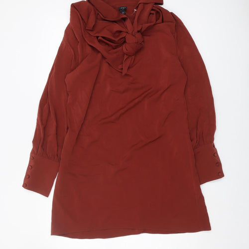 River Island Women's Red Long Sleeve Dress Size 16
