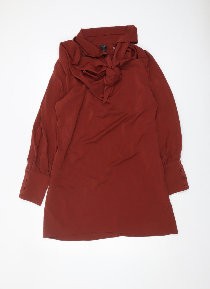 River Island Women's Red Long Sleeve Dress Size 16
