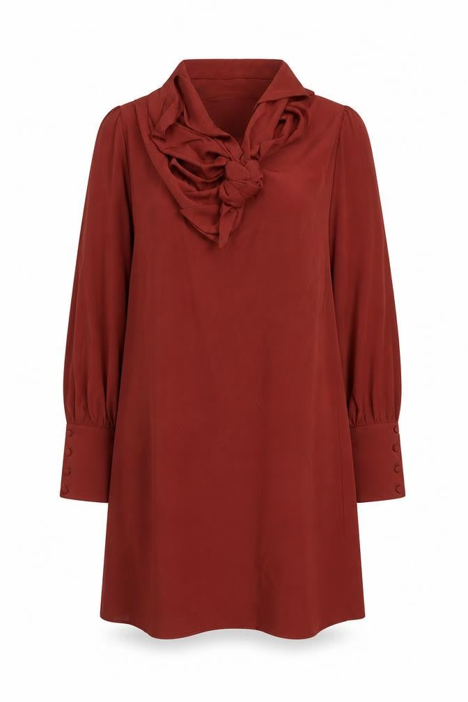 Front view of River Island Women's Red Long Sleeve Dress, size 16