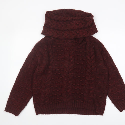 Marks and Spencer Women's Red Cowl Neck Pullover Jumper Size 12