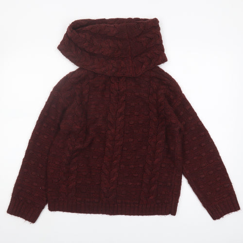 Marks and Spencer Women's Red Cowl Neck Pullover Jumper Size 12
