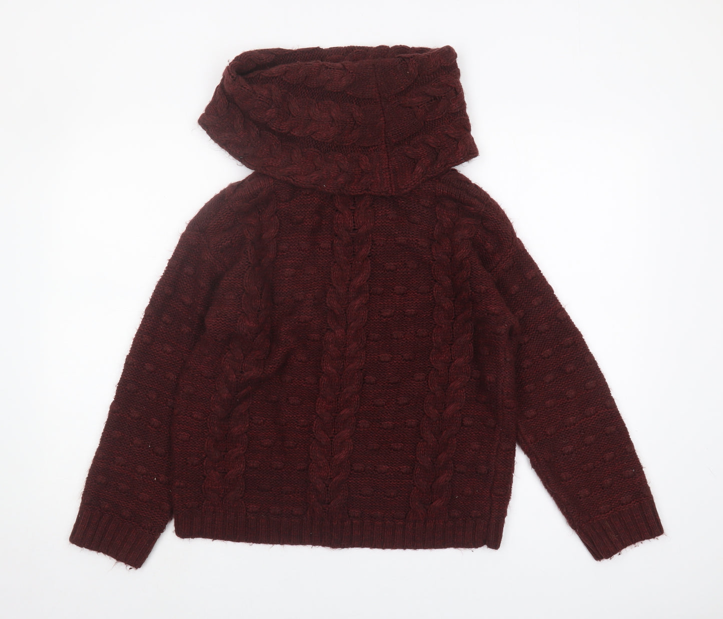 Marks and Spencer Women's Red Cowl Neck Pullover Jumper Size 12
