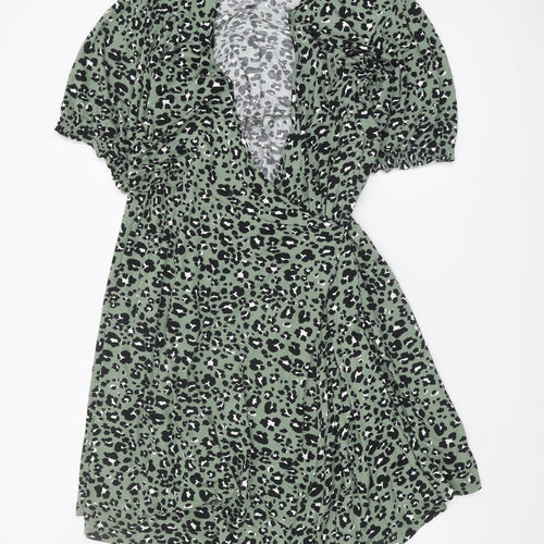 Marks and Spencer Women’s Green Animal Print Wrap Dress