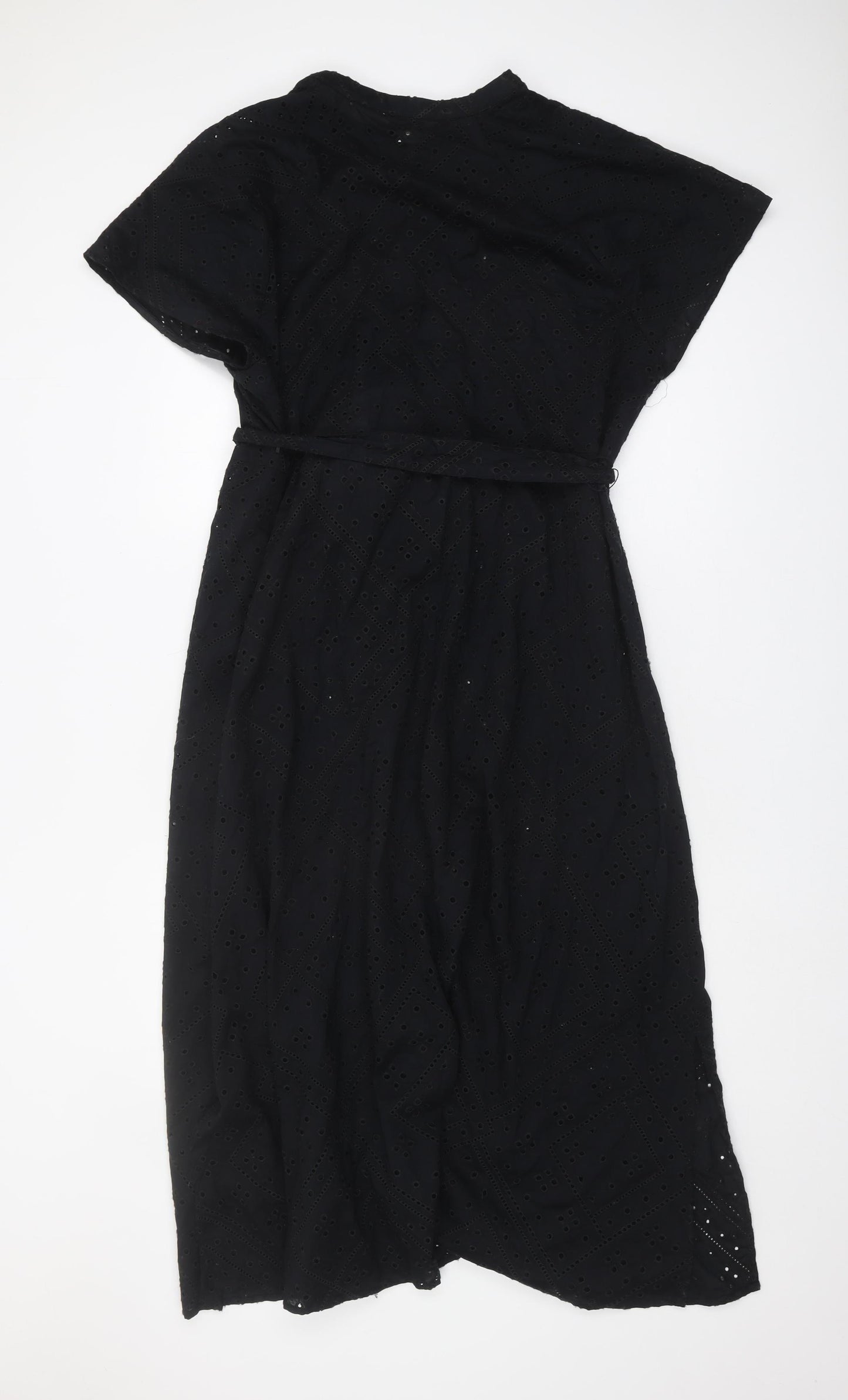 Autograph Women's Black Cotton Blend Midi Shirt Dress