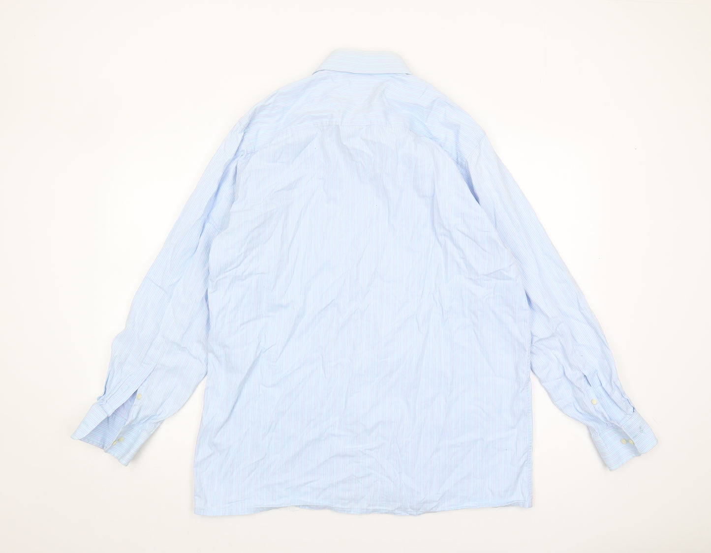 Park Avenue Men's Blue Striped Long Sleeve Shirt