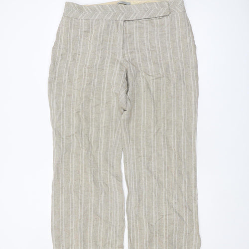 Marks and Spencer Women's Beige Striped Trousers Size 16