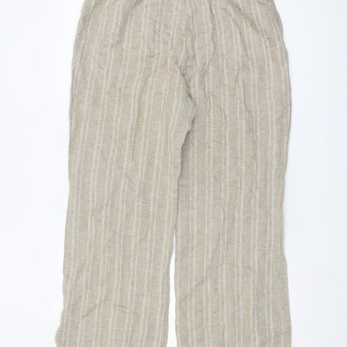 Marks and Spencer Women's Beige Striped Trousers Size 16