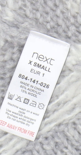 Next Women's Grey Fair Isle Cape Jumper, XS