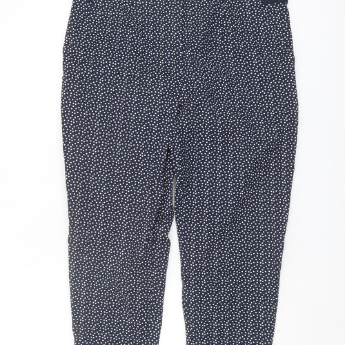Marks and Spencer Women's Blue Polka Dot Cropped Trousers