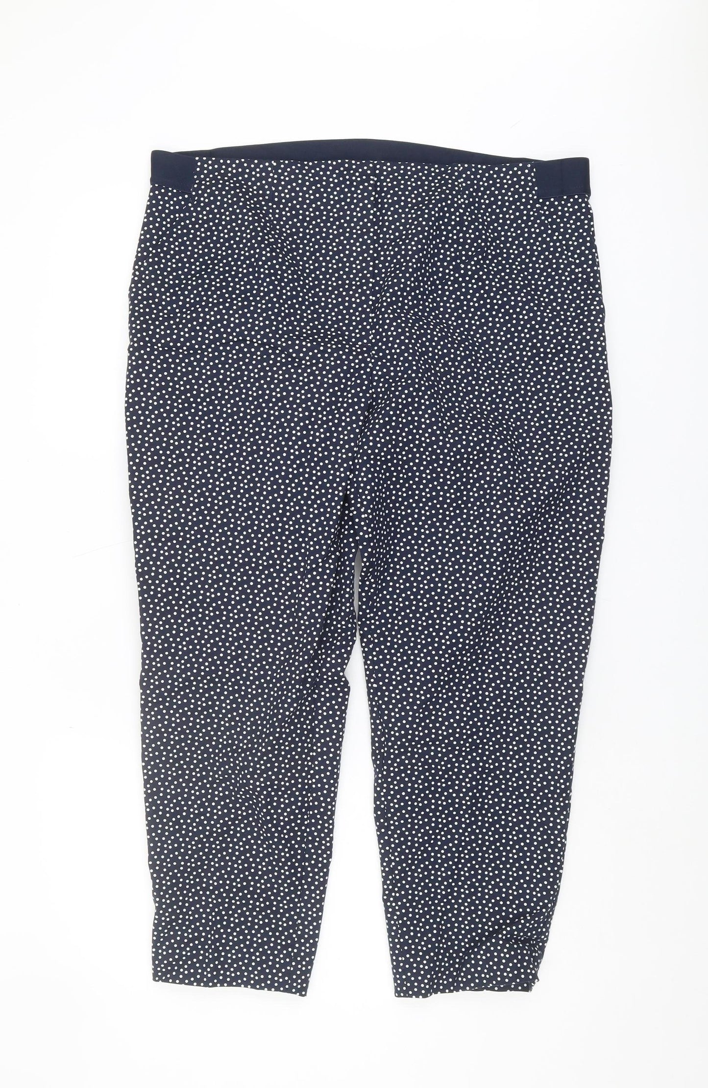 Marks and Spencer Women's Blue Polka Dot Cropped Trousers