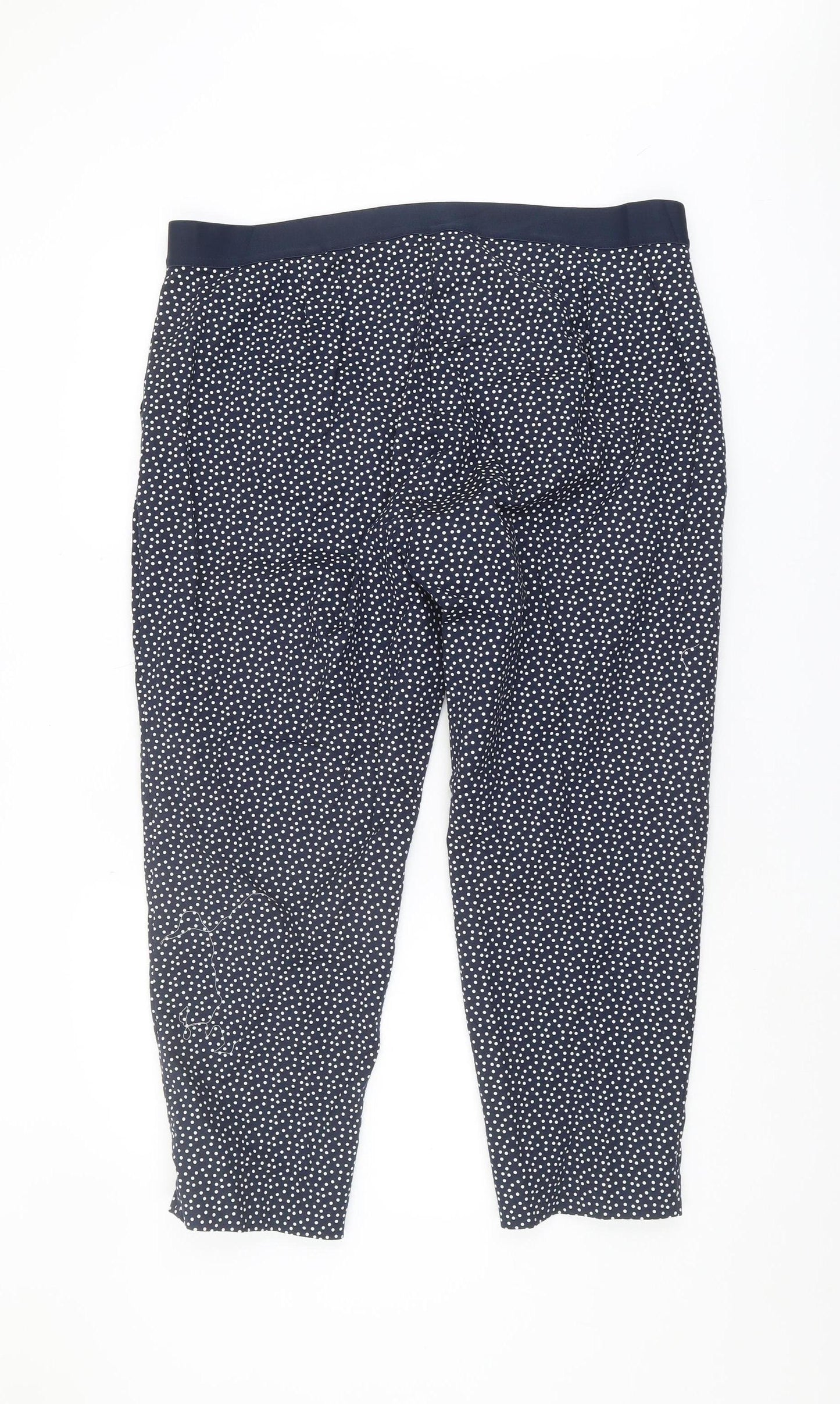 Marks and Spencer Women's Blue Polka Dot Cropped Trousers