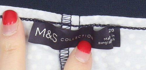 Marks and Spencer Women's Blue Polka Dot Cropped Trousers