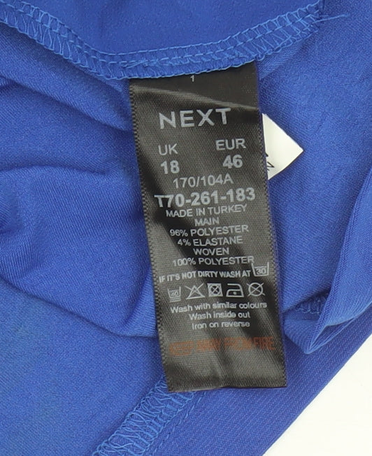 Next Women's Blue Wrap Dress - Size 18