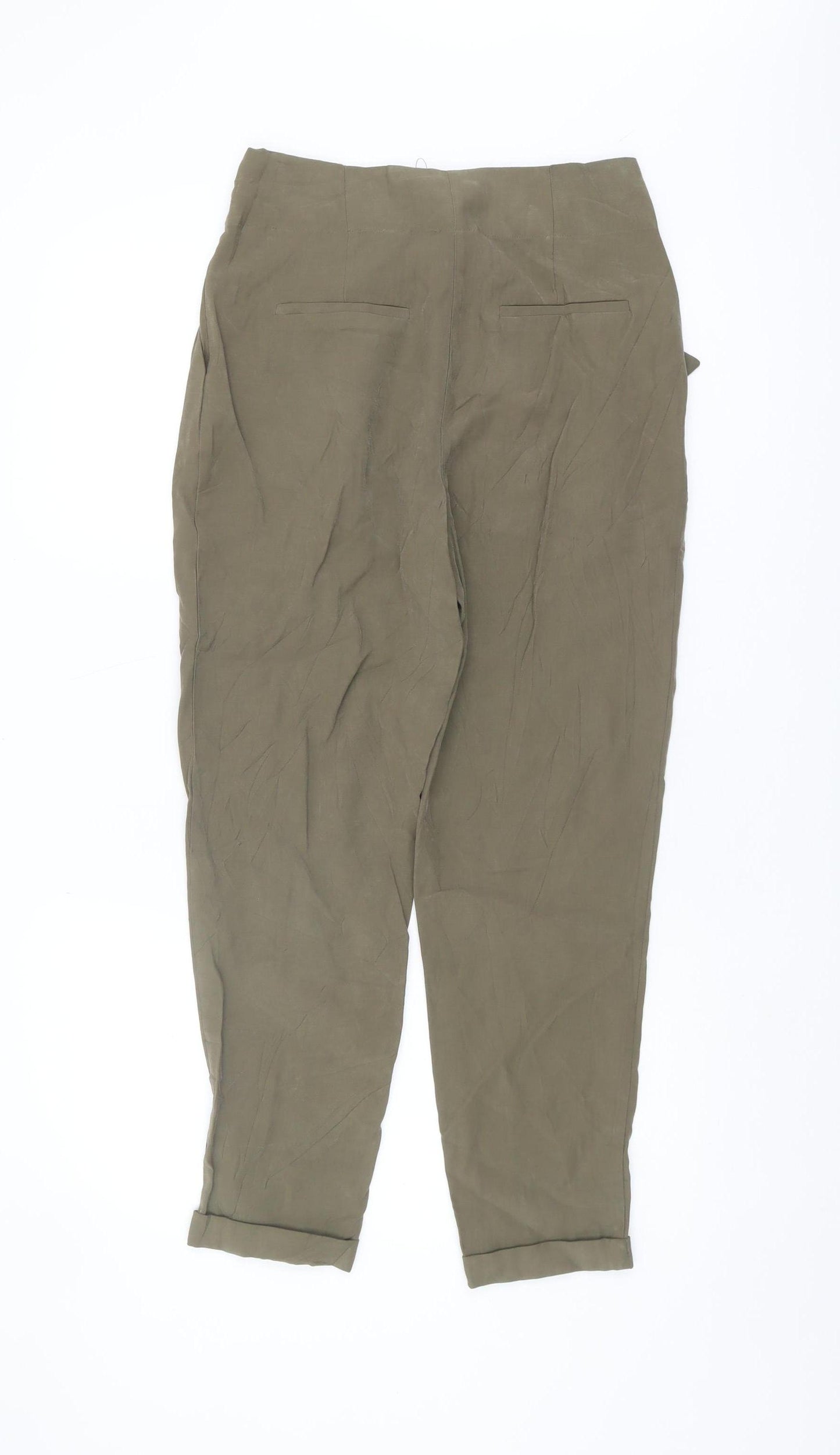 Next Women’s Green Paperbag Trousers Size 8
