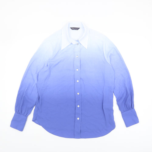 Marks and Spencer Women's Blue Button-Up Shirt