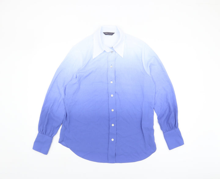 Marks and Spencer Women's Blue Button-Up Shirt