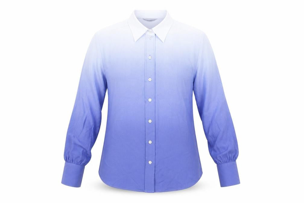 Front view of Marks & Spencer Women's Blue Button-Up Shirt