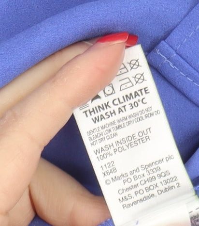 Marks and Spencer Women's Blue Button-Up Shirt