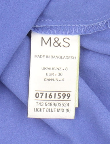 Marks and Spencer Women's Blue Button-Up Shirt