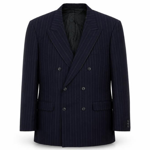 Marks & Spencer Men's Blue Striped Blazer 42L