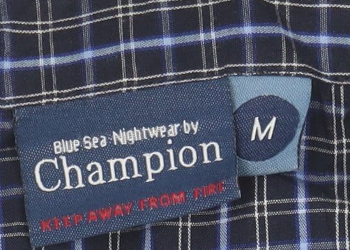 Champion Men's Blue Check Button-Up Shirt M