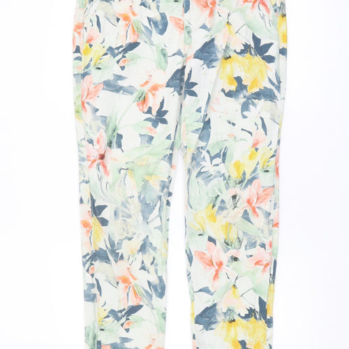 Zara Women's Multicoloured Floral Trousers Size 16