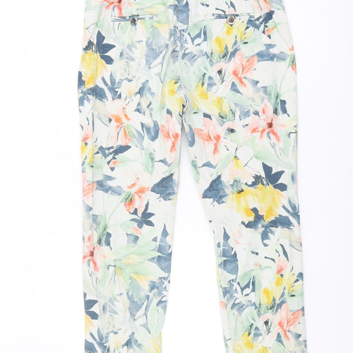 Zara Women's Multicoloured Floral Trousers Size 16