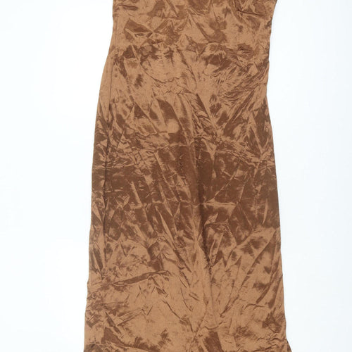 Next Women's Brown One Shoulder Dress Size 12