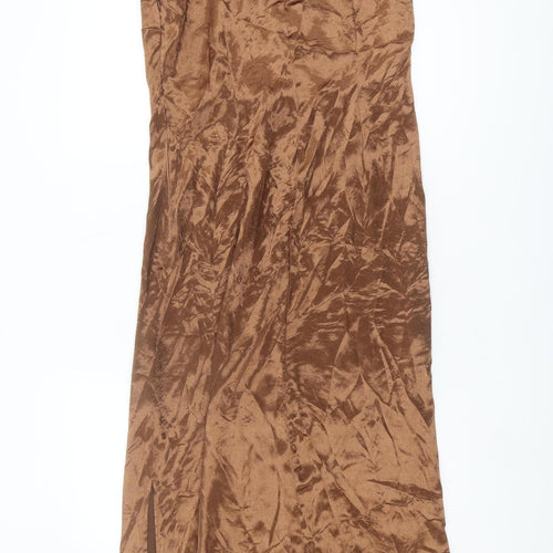 Next Women's Brown One Shoulder Dress Size 12