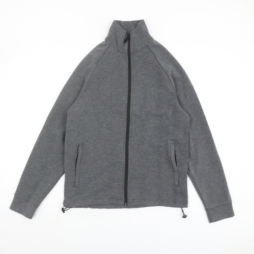 Zara Men's Grey Basic Jacket, Size S, Stand-Up Collar