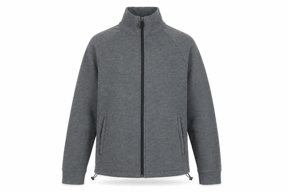 Front view of Zara Men's Grey Basic Jacket, size S, Stand-Up Collar