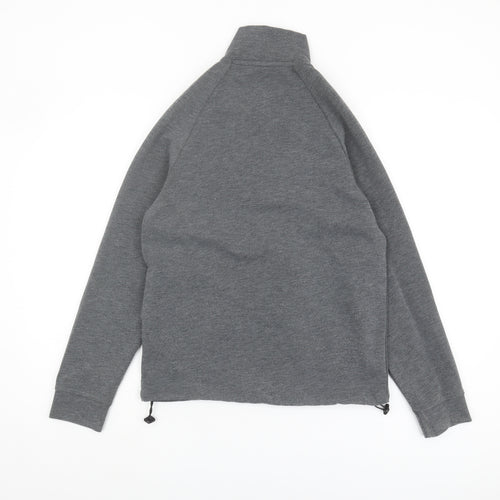 Zara Men's Grey Basic Jacket, Size S, Stand-Up Collar